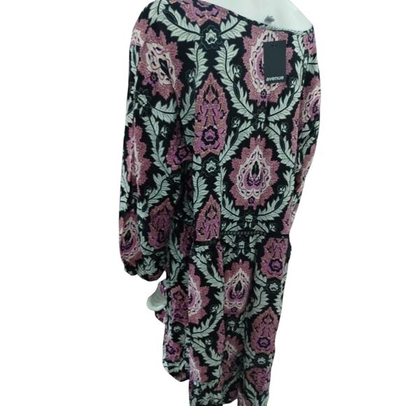 Avenue Women's Plus size 22/24 Floral Medallion Bohemian Mini Dress Flowy Tunic - Picture 6 of 12